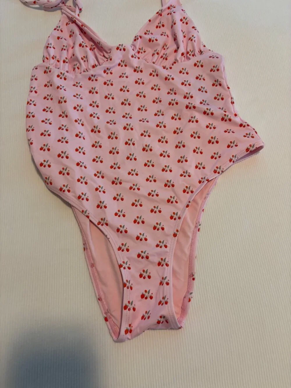 Frankies Bikinis Otis Cheeky One Piece Swimsuit Color: Baby Berry Size Medium